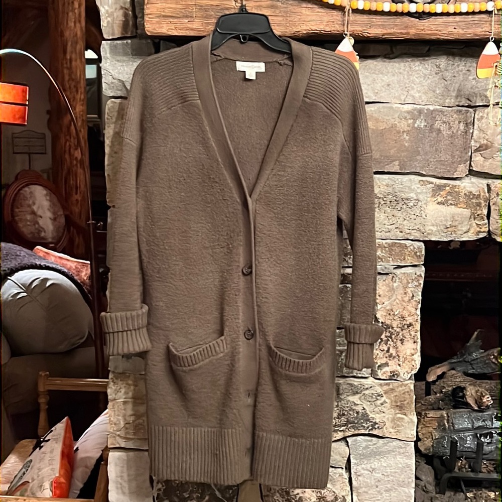 Army green cardigan